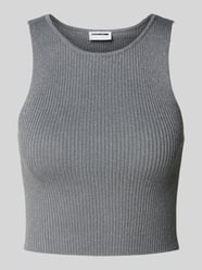 Korte tanktop met ronde hals, model 'KAYLA' van Noisy May Grijs / zwart - 23