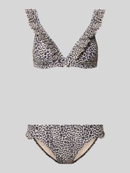 Bikini-Set im Allover-Look mit Rüschen von Shiwi Beige - 38