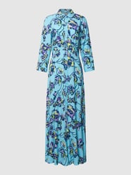 Maxikleid mit Streifenmuster Modell 'SAVANNA' von YAS Blau / Türkis - 36