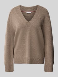 Pullover aus Wolle mit Logo-Detail von Tommy Hilfiger Beige - 35