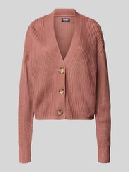 boxy fit gebreid jack met v-hals model 'CAROL' van ONLY Fuchsia - 32