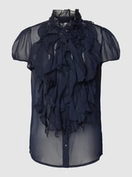 Blouse met all-over motief, model 'Lilja' van Saint Tropez Blauw - 22