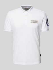 Slim Fit Poloshirt mit Label-Patch Modell 'E-AMUNDSEN' von Napapijri Weiß - 37