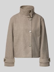 Lange jas met hoge opstaande kraag van ONLY Beige - 25