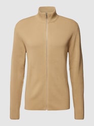 Strickjacke mit Stehkragen und Reißverschluss von Lindbergh Grau - 10
