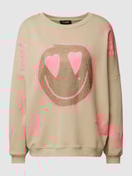 Sweatshirt met strass-steentjes, model 'JOY' van miss goodlife Beige - 29