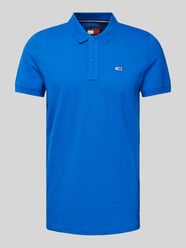 Slim Fit Poloshirt mit Logo-Stitching von Tommy Jeans Blau - 35
