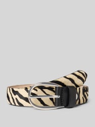 Bont riem van leer met doornsluiting en labeldetail van Vanzetti Beige - 28
