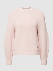 Gebreide pullover met logostitching, model 'SOTTAVIA' van HUGO Roze - 40