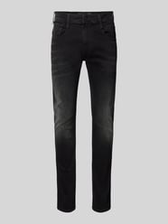 Slim Fit Jeans im Used-Look Modell 'ANBASS' von Replay Schwarz - 37