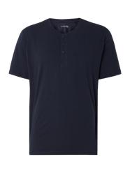 Serafino-Shirt aus Baumwolle von Schiesser Blau - 34