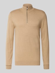 Troyer aus Baumwoll-Mix in Strick-Optik von Blend Beige - 11