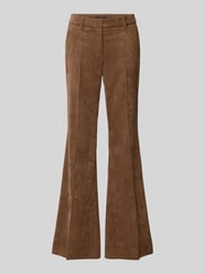 Bootcut corduroy broek met persplooien van Luisa Cerano Bruin - 15