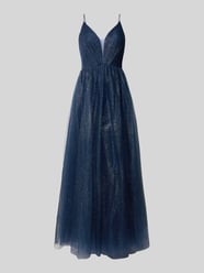 Abendkleid mit Effektgarn von Laona Blau - 37