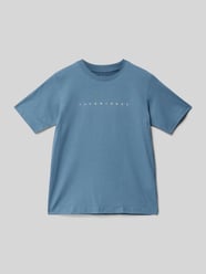 T-Shirt mit Label-Print Modell 'STAR' von Jack & Jones Blau - 18