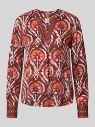 Regular Fit Bluse aus Viskose mit V-Ausschnitt von Emily Van den Bergh Bordeaux - 44