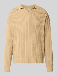 sweter z dzianiny o kroju oversized ze ściegiem warkoczowym model 'JARED' od Redefined Rebel - 31