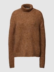 Gebreide pullover met opstaande kraag, model 'Sarla' van Kaffe Bruin - 37