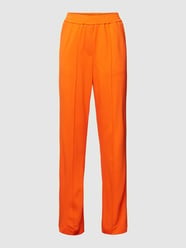 Broek met vaste bandplooien van Milano Italy Oranje - 35