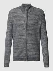 Strickjacke in Melange-Optik mit Stehkragen und Reißverschluss von s.Oliver RED LABEL Blau - 24