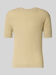 Slim Fit T-Shirt mit Seiden-Anteil in Strick-Optik von Emporio Armani - 30