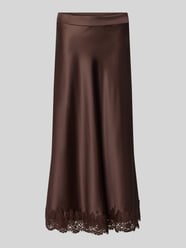 Midirock aus Satin mit Spitzenbesatz von Christian Berg Woman Selection - 44