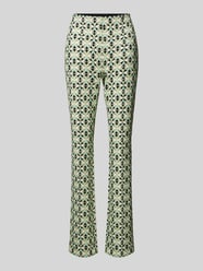 Bootcut pantalon met labelapplicatie van Marc Cain Groen - 38