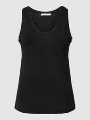 Tanktop aus Leinen mit U-Ausschnitt Modell 'LINA' von Mango Schwarz - 14