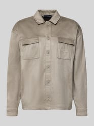 Relaxed Fit Hemdjacke mit Brusttaschen und Label-Stitching von PEGADOR - 33