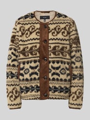 Regular Fit Teddyjacke mit Rundhalsausschnitt Modell 'LINDAU' von VERO MODA Beige - 43