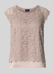 Blusenshirt aus Spitze mit Rundhalsausschnitt von Vera Mont Beige - 18