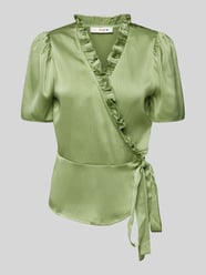 Bluzka o kroju regular fit w kopertowym stylu model ‘Peony’ od A-view - 4