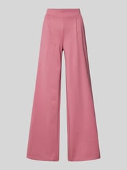 Wide leg stoffen broek met bandplooien, model 'KATE' van ICHI Roze - 27