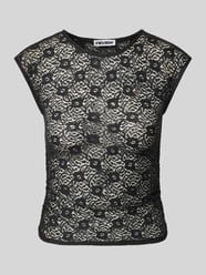 T-shirt z koronki z marszczeniem przy szwie bocznym od REVIEW - 2
