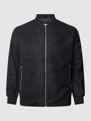 PLUS SIZE Jacke mit seitlichen Eingrifftaschen Modell 'ROCKY' von Jack & Jones Plus Schwarz - 10