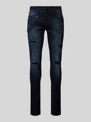 Jeansy o kroju tapered fit z efektem znoszenia od Antony Morato - 33