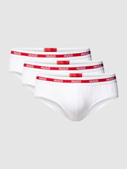 Slip mit elastischem Logo-Bund im 3er-Pack von HUGO Weiß - 4