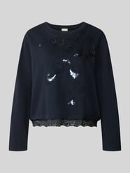 Regular Fit Longsleeve aus Baumwoll-Mix mit Spitzenbesatz von Milano Italy - 2