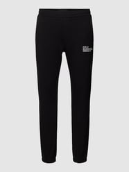 Sweatpants met labelprint van Replay Zwart - 24