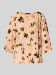Bluzka o kroju relaxed fit z czystej wiskozy z kwiatowym nadrukiem na całej powierzchni od Zero Fuksjowy - 46