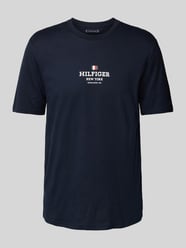 T-Shirt mit Label-Print von Tommy Hilfiger Blau - 5