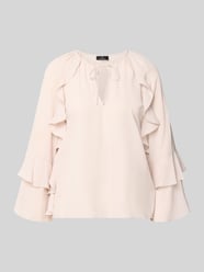 Regular Fit Bluse mit Schlüssellochausschnitt von monari Pink - 15