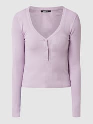Shirt met ribstructuur, model 'Mija' van Gina Tricot Paars - 32