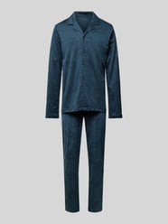 Pyjama mit Knopfleiste von Schiesser Blau - 31