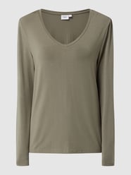 Shirt met lange mouwen en V-hals, model 'Adelia' van Saint Tropez Groen - 29