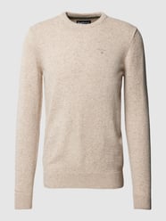 Sweter z efektem melanżu z mieszanki wełny z dodatkiem jedwabiu od Barbour Beżowy - 17