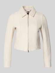Regular fit blazer van scheerwol en tweewegsritssluiting van Marc Cain Beige - 32
