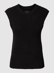 Spencer in gebreide look, model 'ELLEN' van Pieces Grijs / zwart - 38