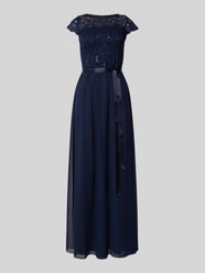 Abendkleid mit Paillettenbesatz von Swing Blau - 28