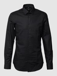 Super Slim Fit Businesshemd aus Popeline von Jake*s Schwarz - 20